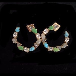 Alexis Bittar Small Jeweled Gold Hoops